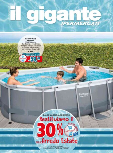Volantino Il Gigante Vado e Torno Arredo Estate dal 30 maggio al 16 giugno 2024