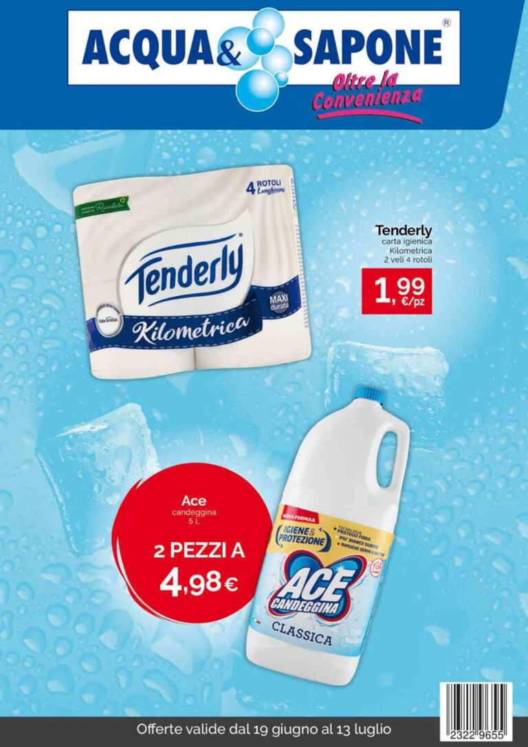 Volantino Acqua e Sapone Emilia Romagna Veneto dal 19 giugno al 13 luglio 2024