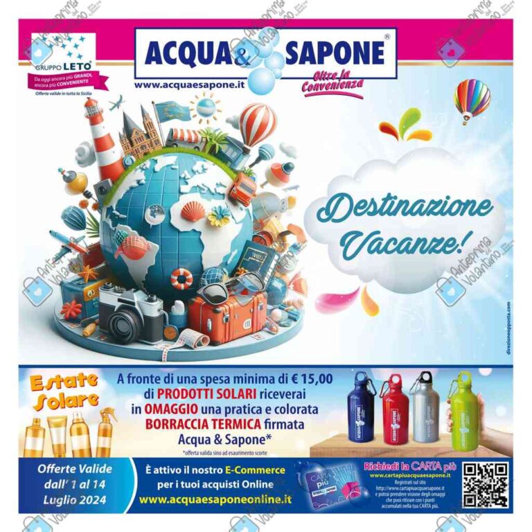 Volantino Acqua e Sapone Sicilia dal 1 al 14 luglio 2024