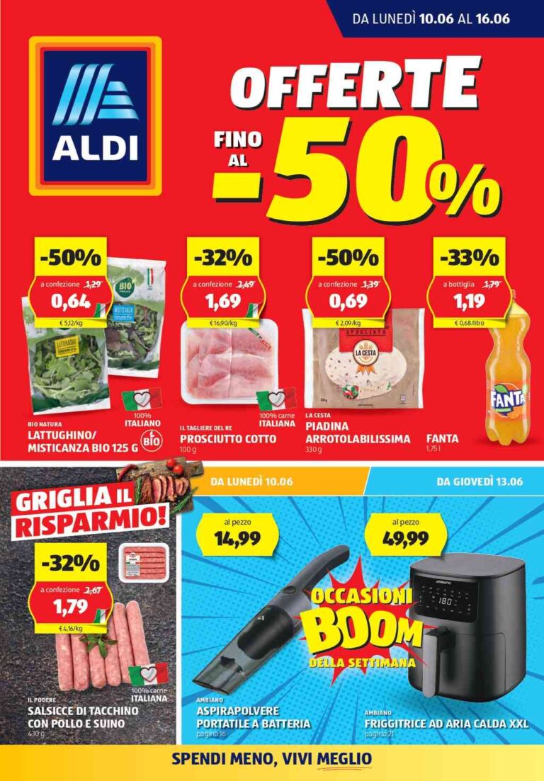 Volantino Aldi dal 10 al 16 giugno 2024