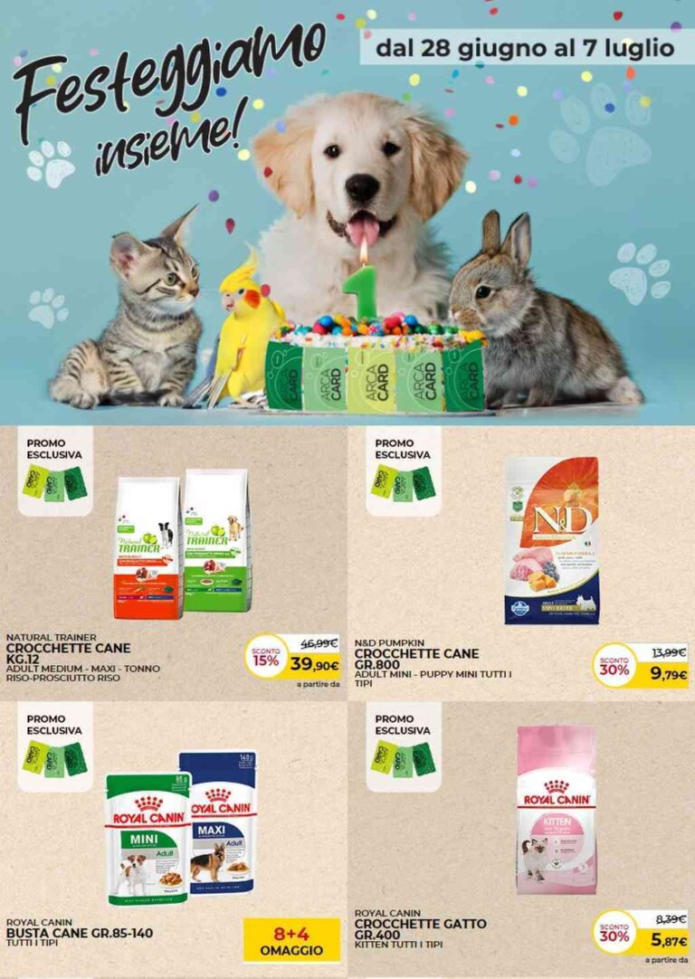 Volantino Arcaplanet dal 28 giugno al 7 luglio 2024