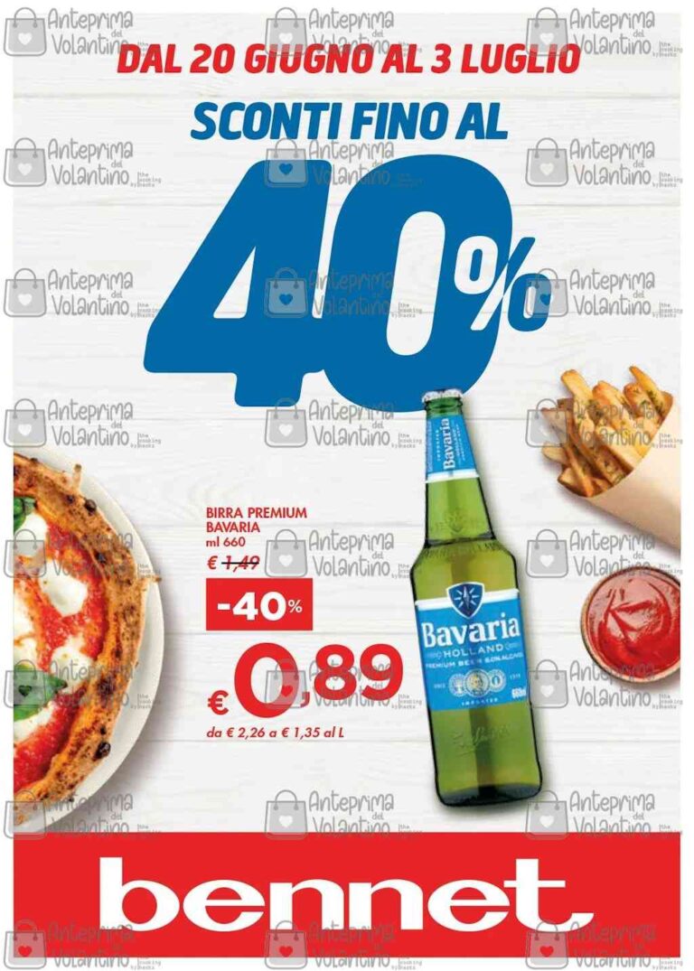 Volantino Bennet dal 20 giugno al 3 luglio 2024