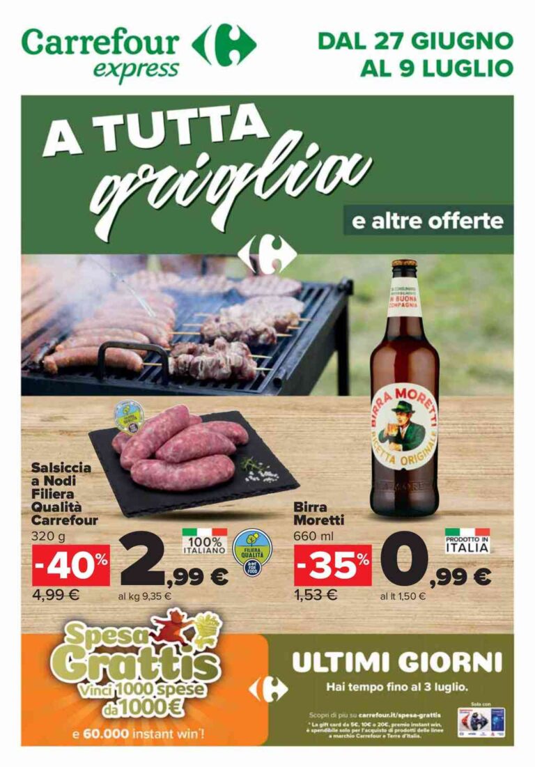 Volantino Carrefour Express dal 27 Giugno al 9 Luglio 2024