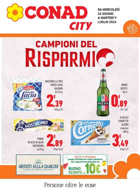 Volantino Conad City Lombardia dal 26 giugno al 9 luglio 2024