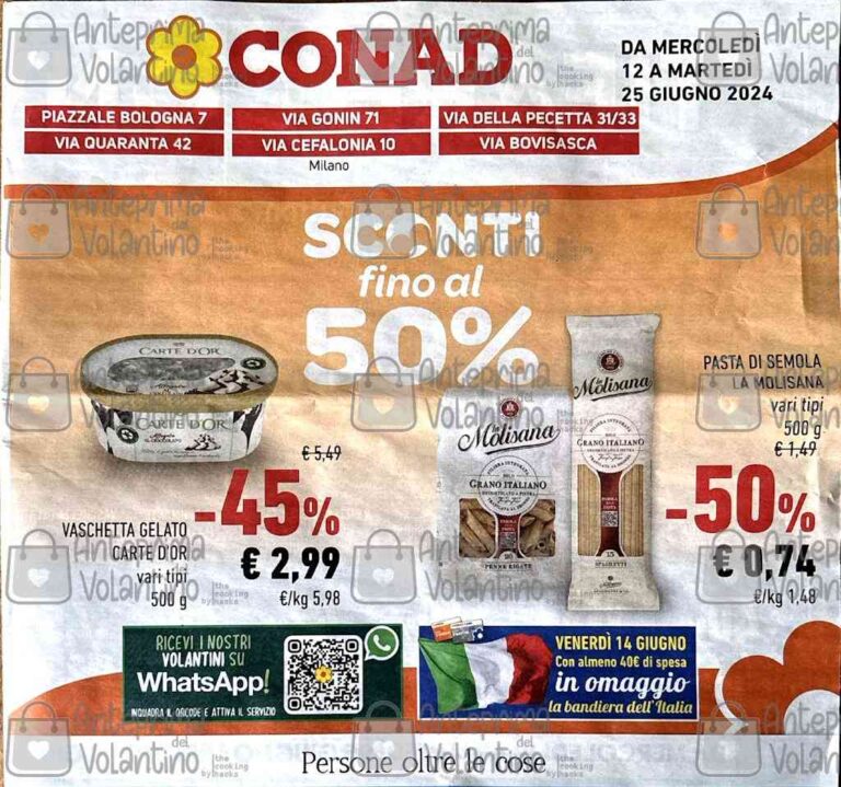 Volantino Conad dal 12 al 25 giugno 2024