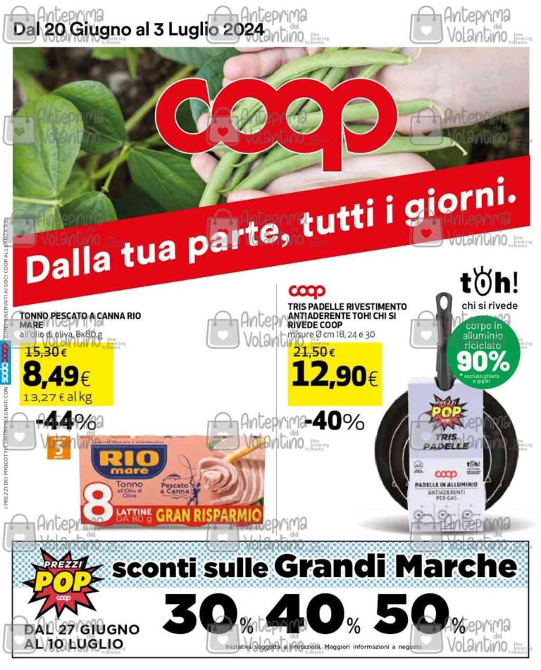 Volantino Coop Alleanza 3.0 dal 20 giugno al 3 luglio 2024