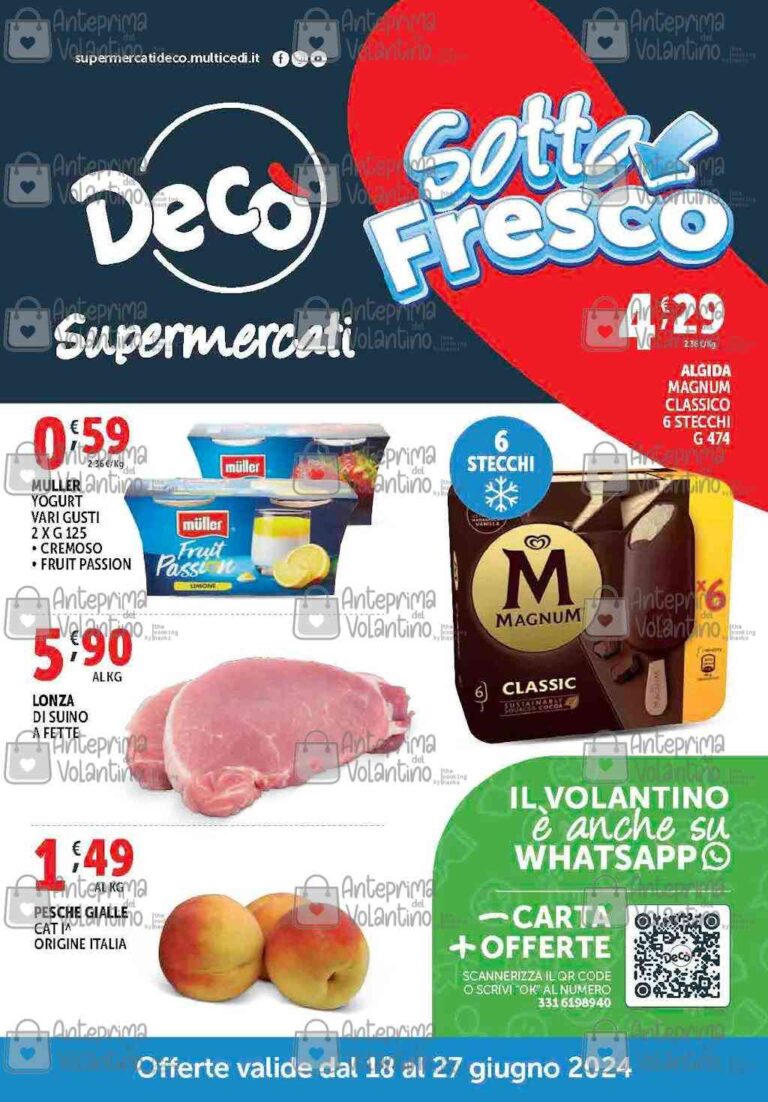 Volantino Decò Supermercati dal 18 al 27 giugno 2024