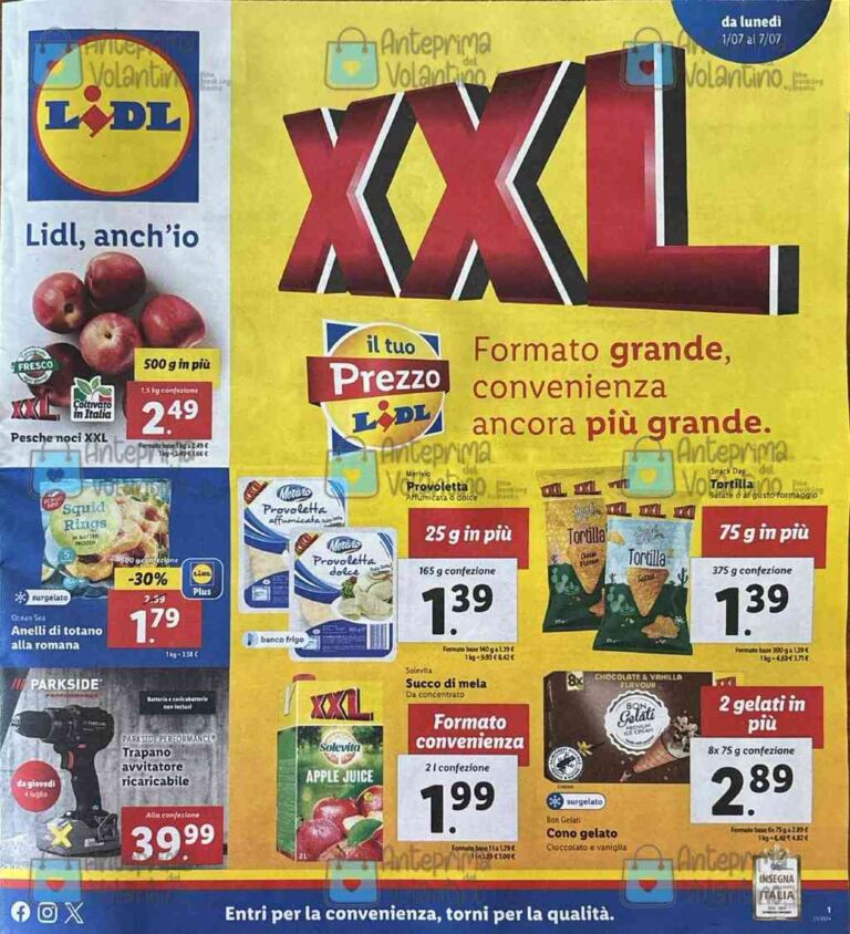 Volantino Lidl dal 1 al 7 luglio 2024