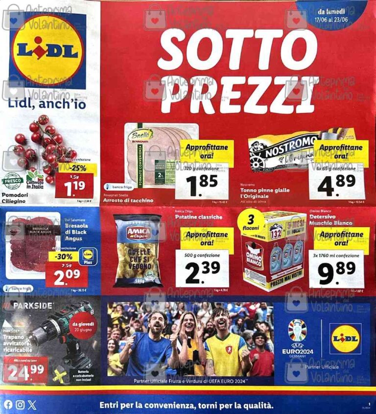 Volantino Lidl dal 17 al 23 giugno 2024