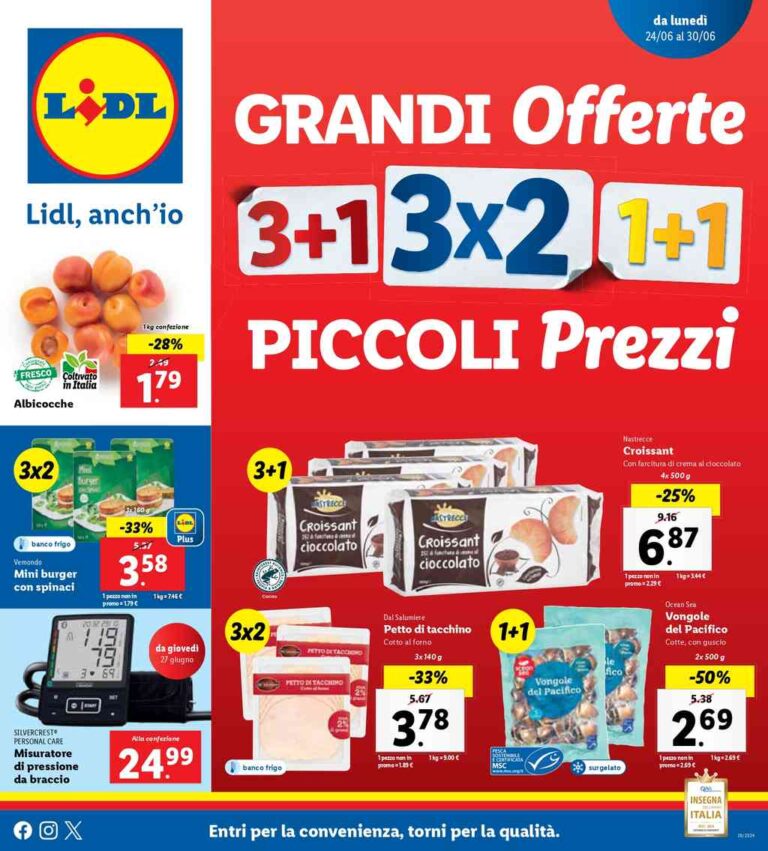 Volantino Lidl dal 24 giugno 2024: differenze tra online e cartaceo
