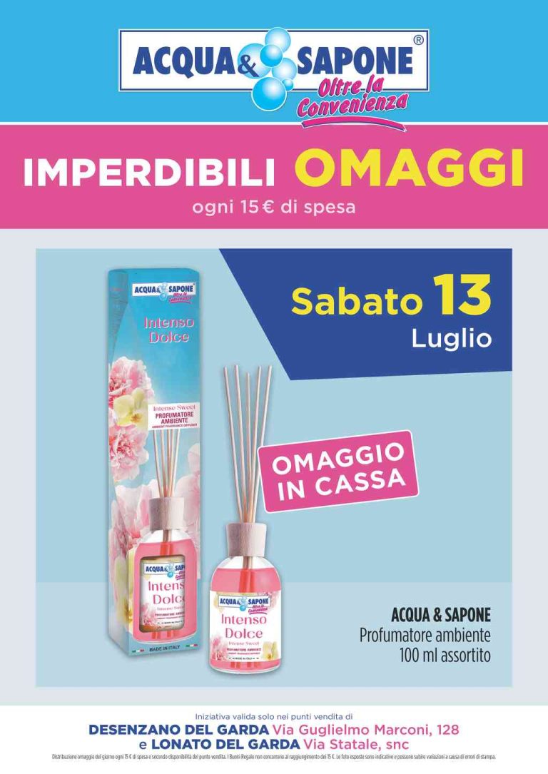 Volantino Acqua e Sapone Desenzano e Lonato del Garda dal 13 al 27 luglio 2024