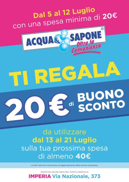 Volantino Acqua e Sapone Imperia dal 5 al 27 luglio 2024