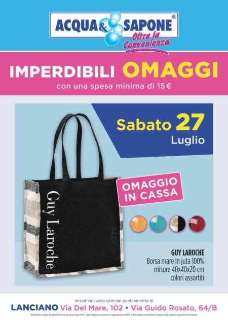 Volantino Acqua e Sapone di Lanciano dal 27 luglio al 17 agosto 2024
