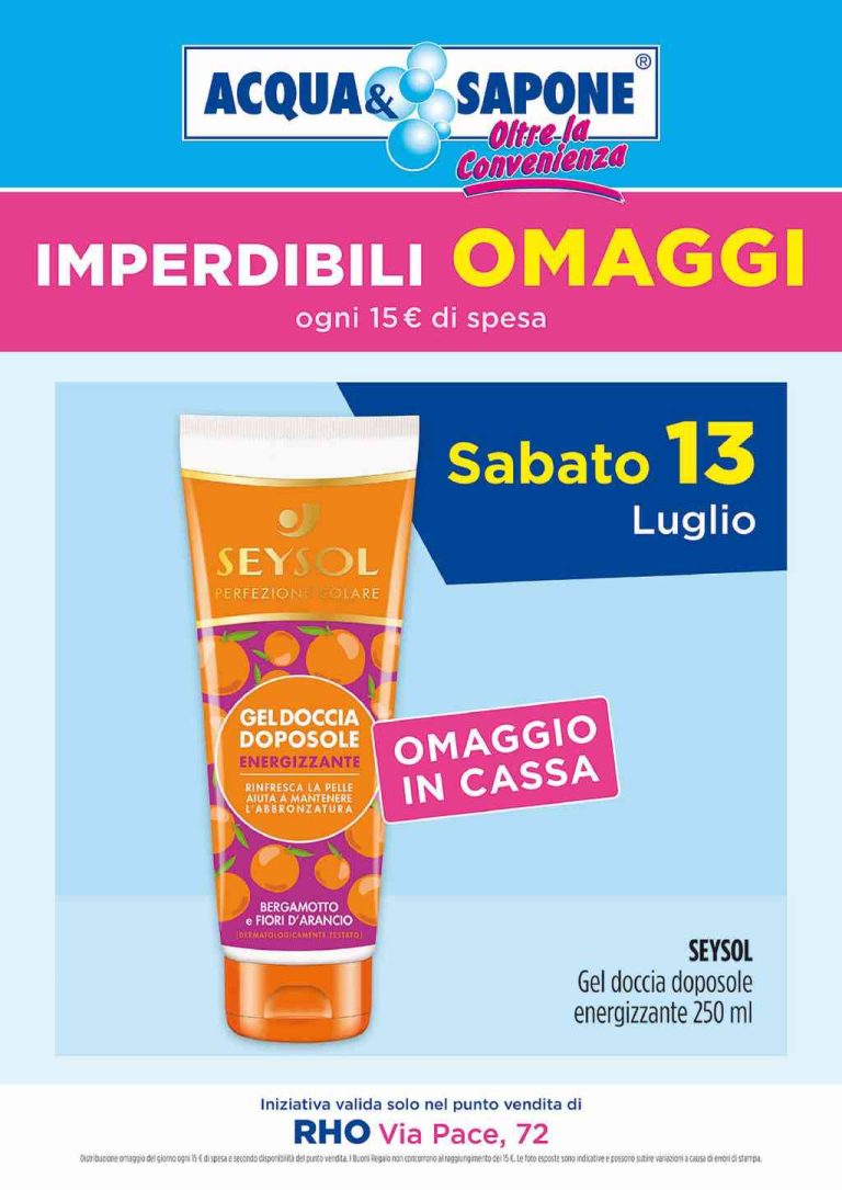 Volantino Acqua e Sapone Rho dal 5 al 27 luglio 2024
