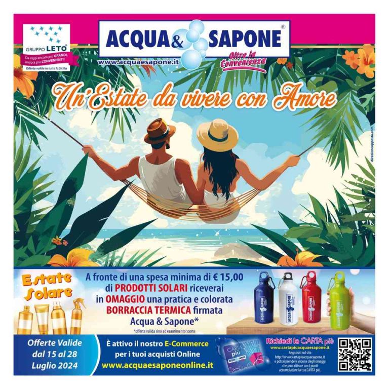 Volantino Acqua e Sapone Sicilia dal 15 al 28 luglio 2024