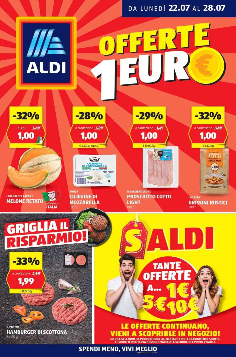 Volantino Aldi prossima settimana dal 22 al 28 luglio 2024