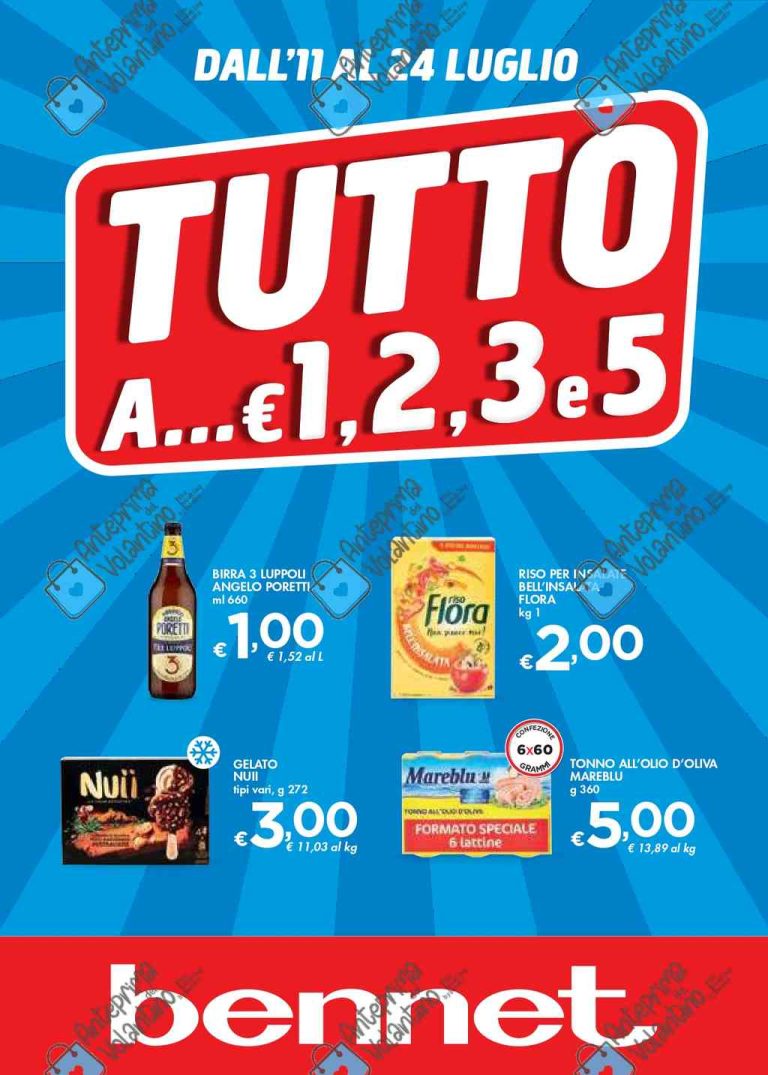 Volantino Bennet dal 11 al 24 luglio 2024
