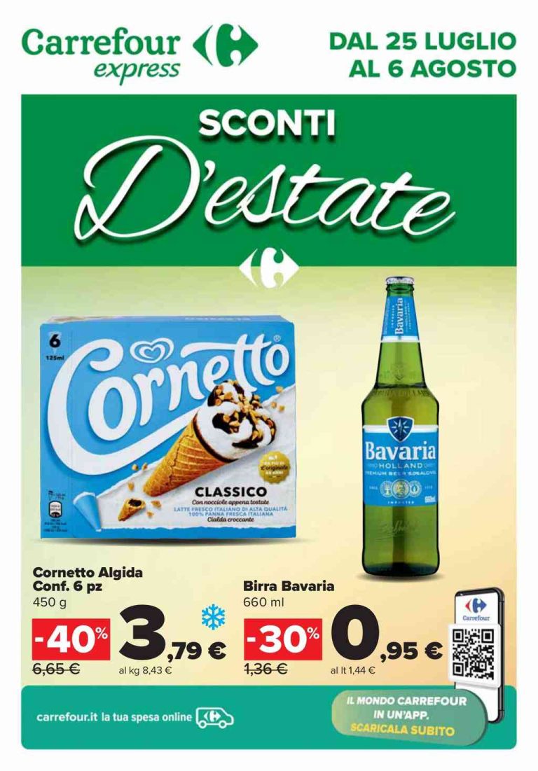 Volantino Carrefour Express dal 25 luglio al 6 agosto 2024