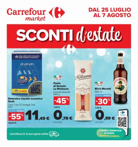 Volantino Carrefour Market dal 25 luglio al 7 agosto 2024