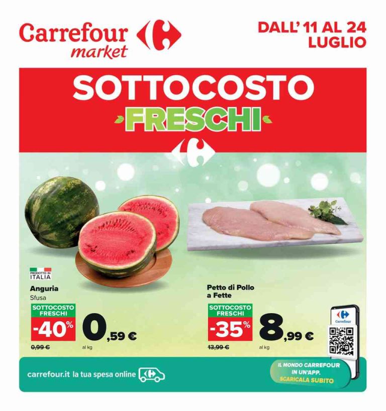 Volantino Carrefour Market dal 11 al 23 luglio 2024