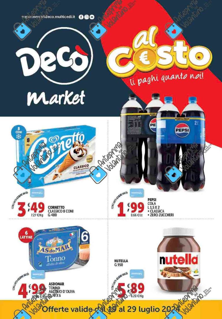 Volantino Decò Market dal 19 al 29 luglio 2024