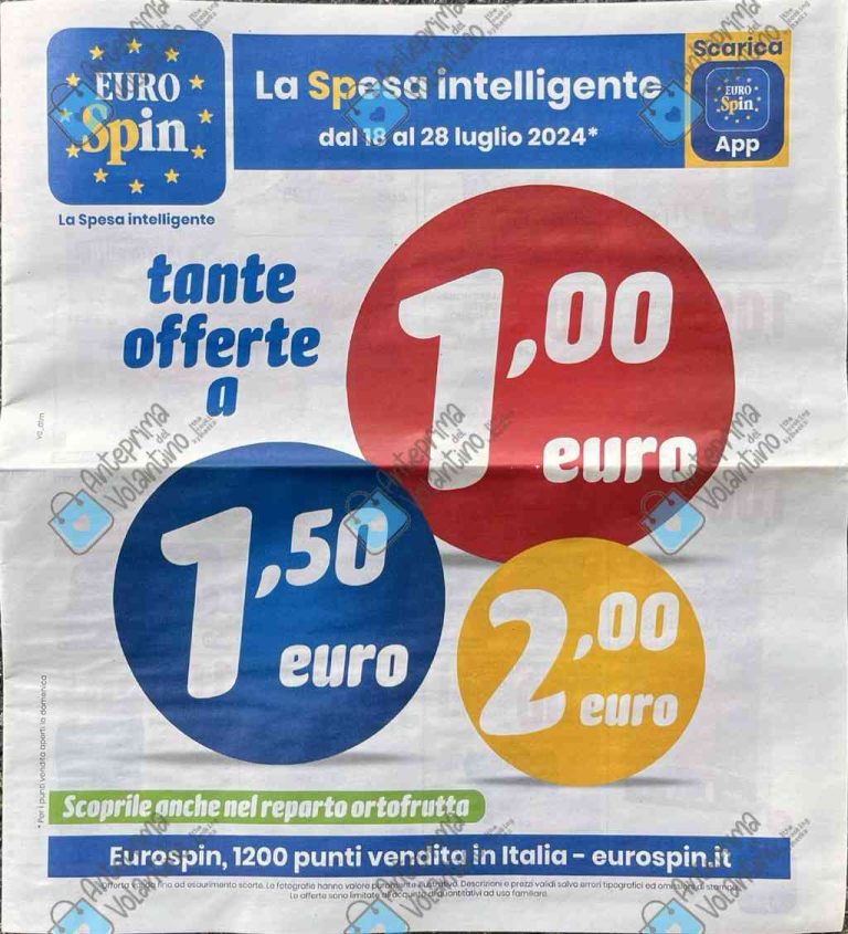 Volantino Eurospin dal 18 al 28 luglio 2024