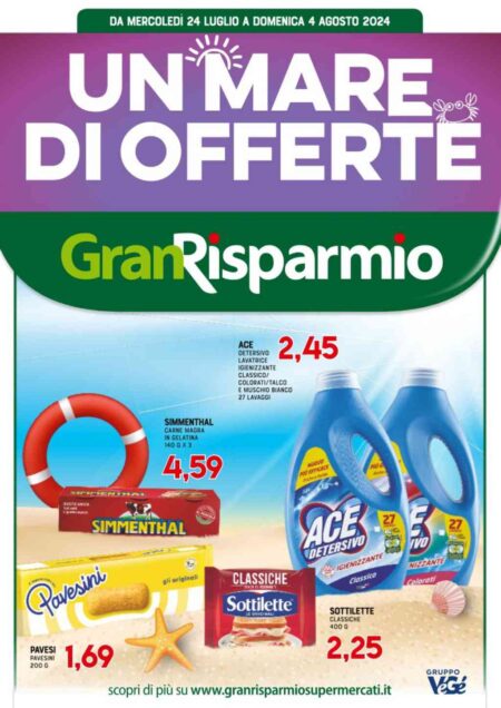 Volantino Gran Risparmio dal 24 luglio al 4 agosto 2024