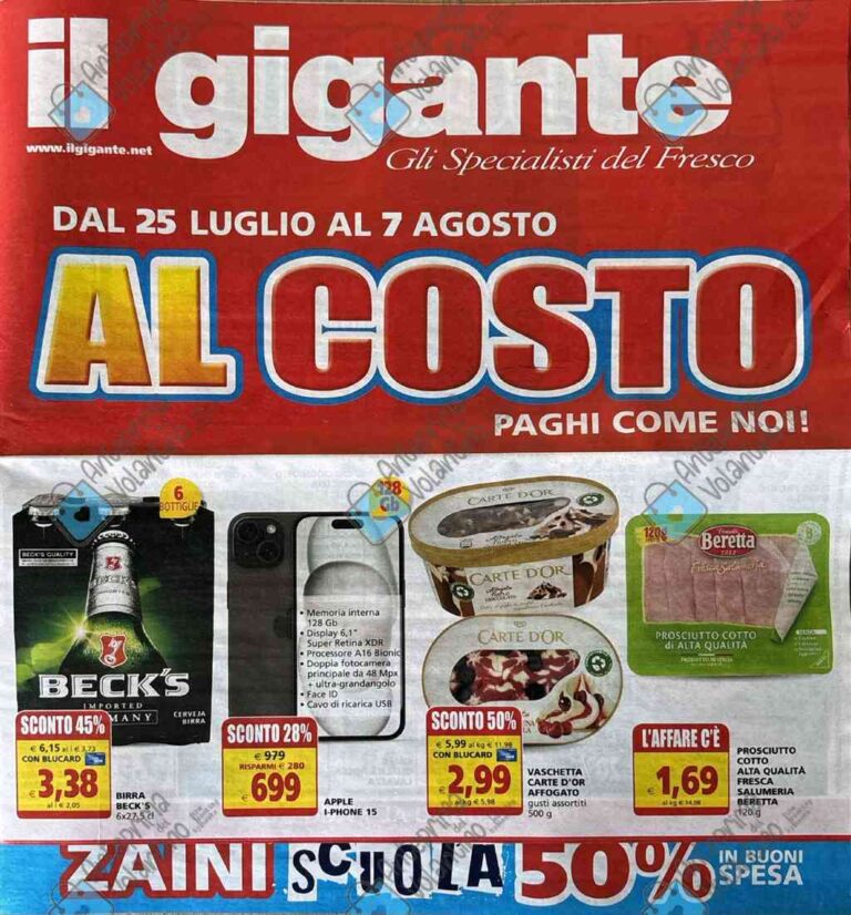 Volantino Il Gigante dal 25 luglio al 7 agosto 2024