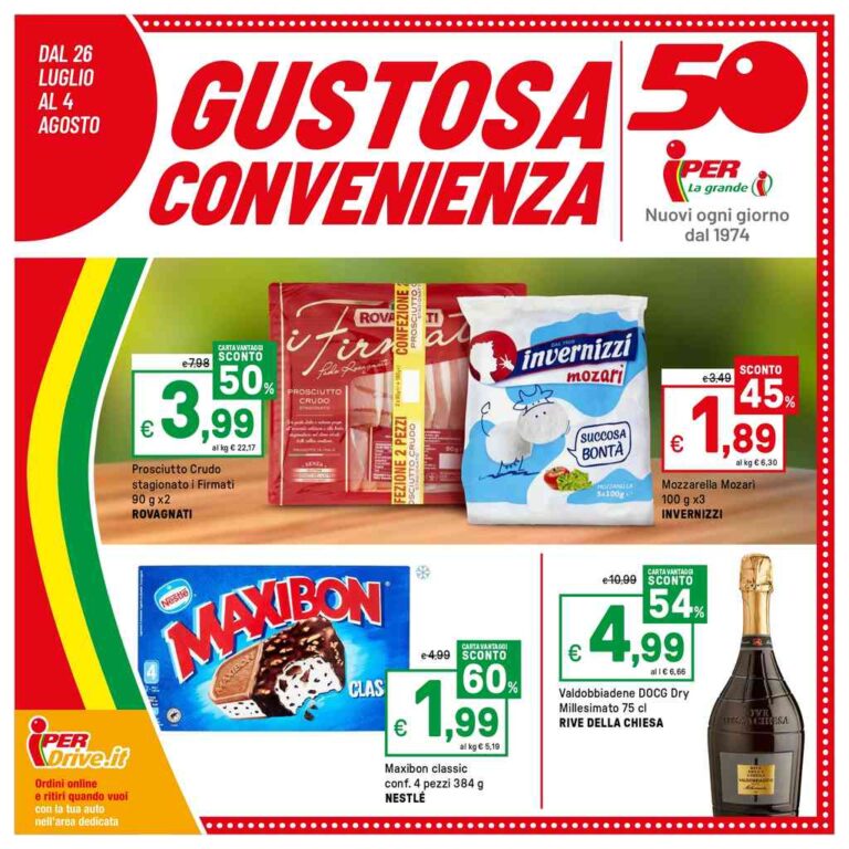 Volantino Iper dal 26 luglio al 4 agosto 2024
