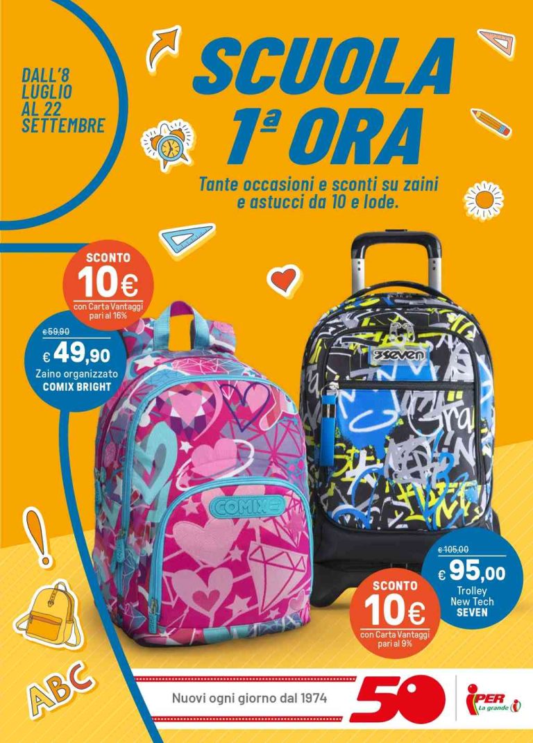 Volantino Iper Scuola dal 8 luglio al 22 settembre 2024