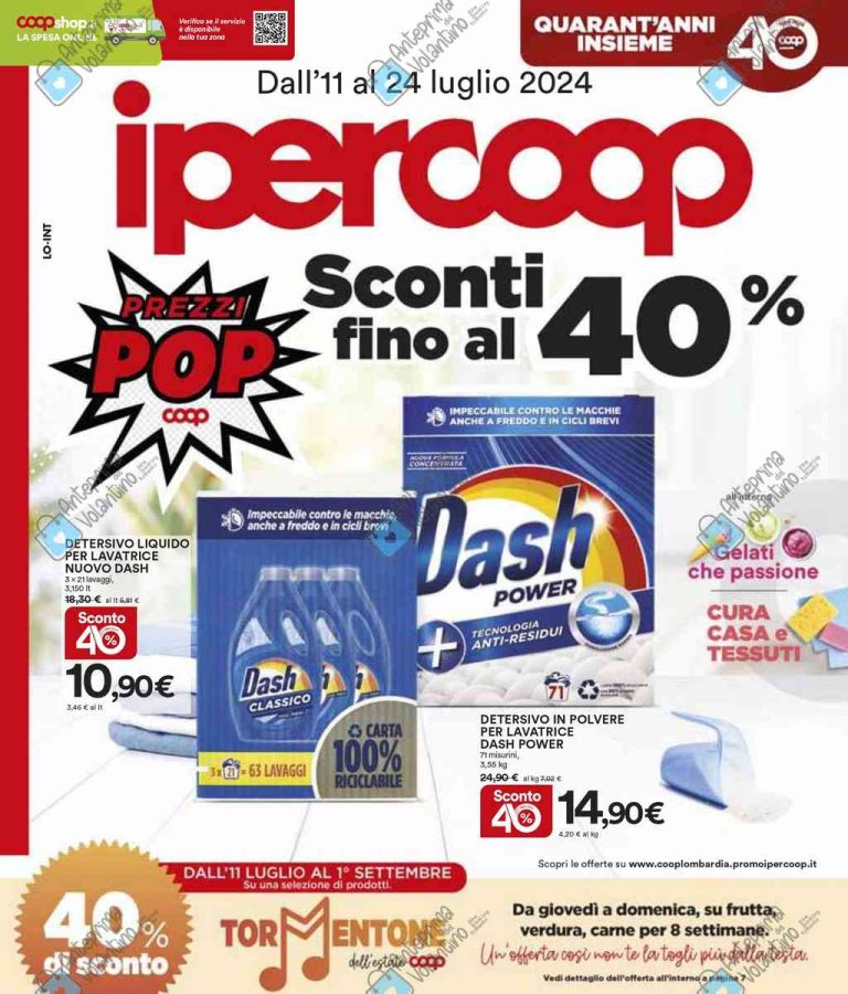 Volantino Ipercoop dal 11 al 24 luglio 2024