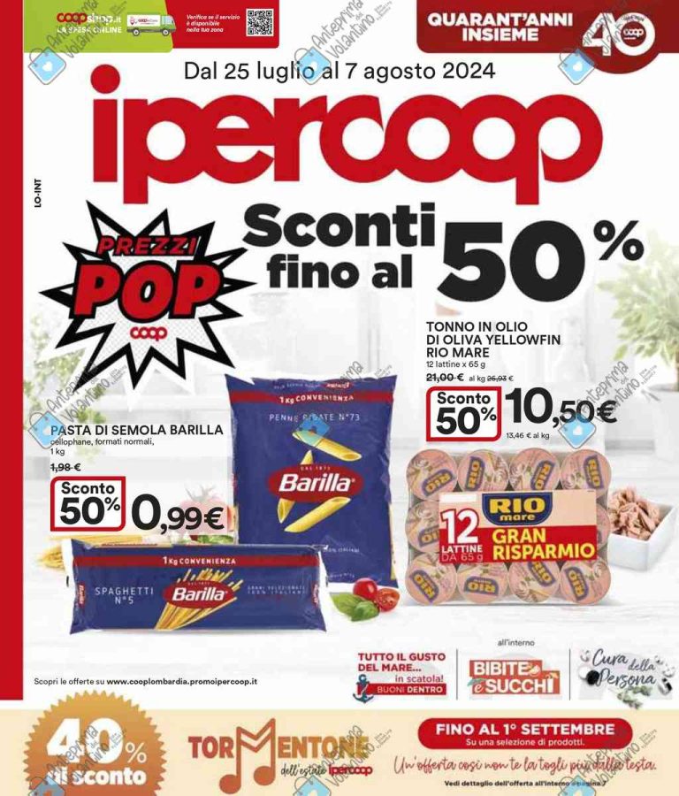 Volantino Ipercoop dal 25 luglio al 7 agosto 2024