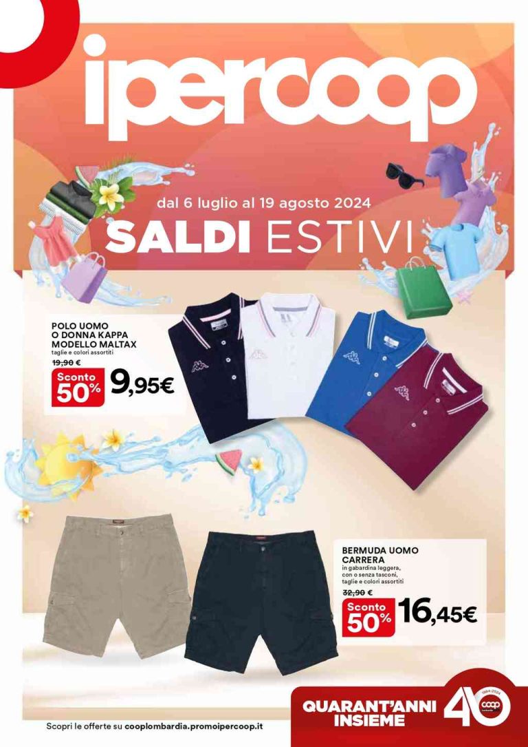 Volantino Ipercoop Saldi dal 6 luglio al 19 agosto 2024
