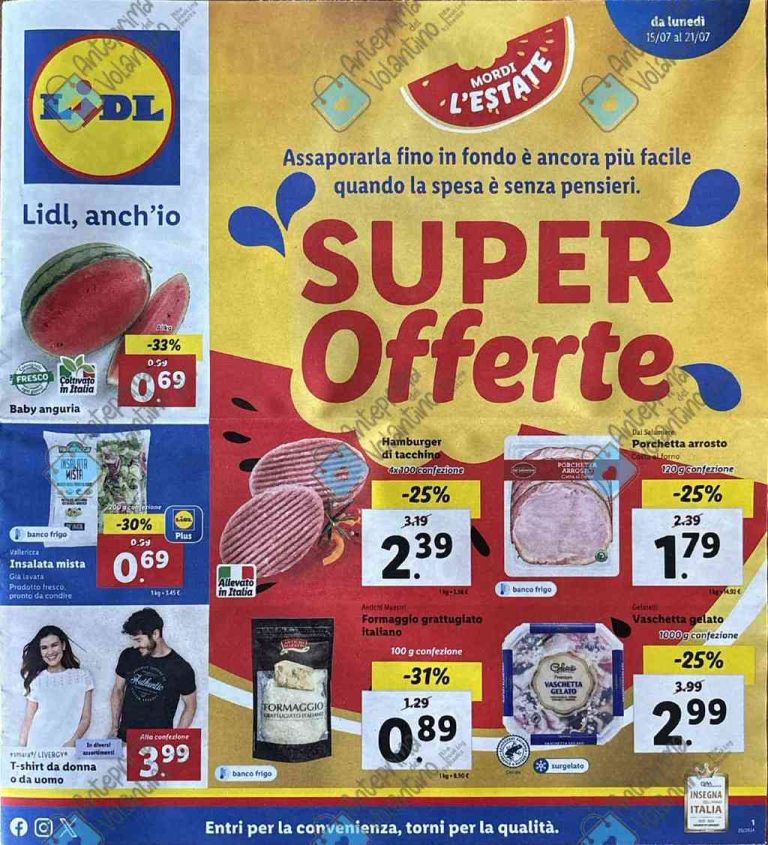 Volantino Lidl dal 15 al 21 luglio 2024