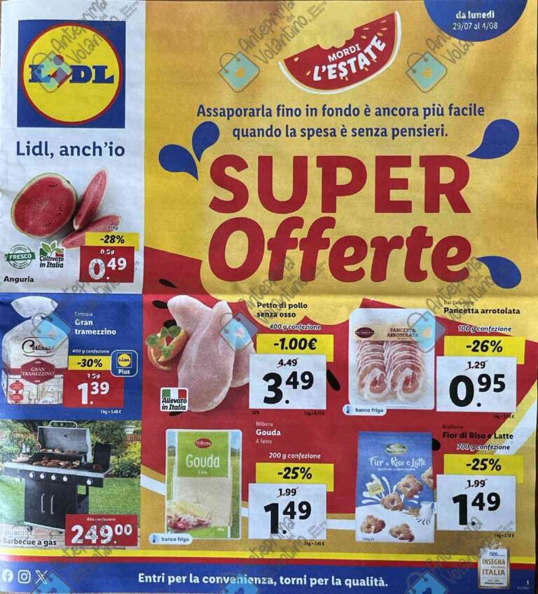 Volantino Lidl dal 29 luglio al 4 agosto 2024