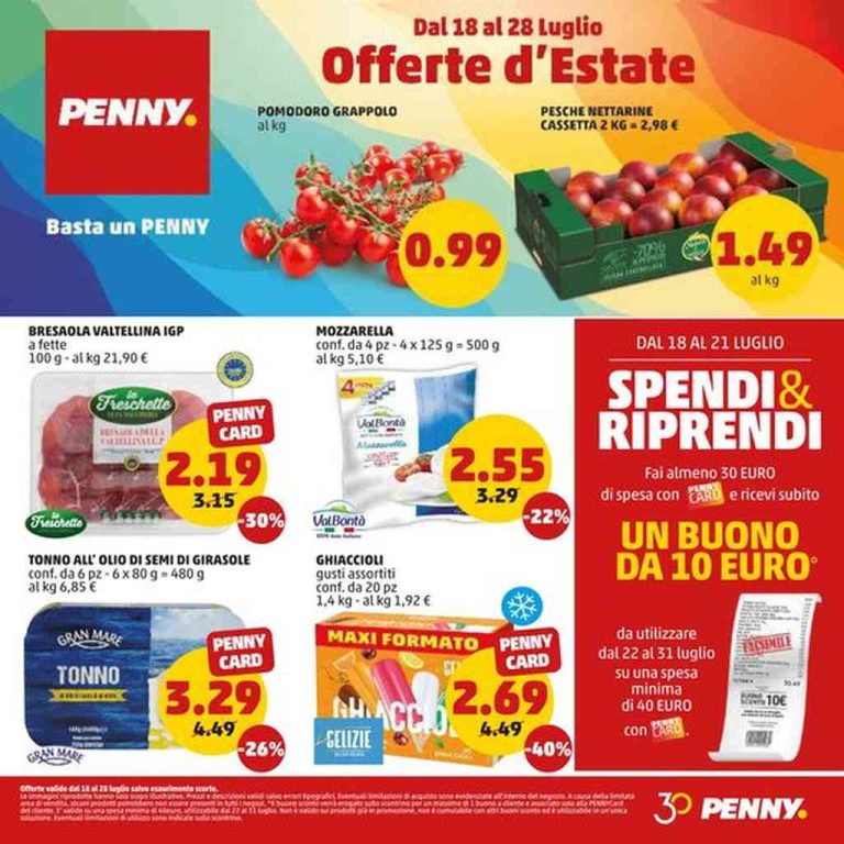 Volantino Penny dal 18 al 28 luglio 2024