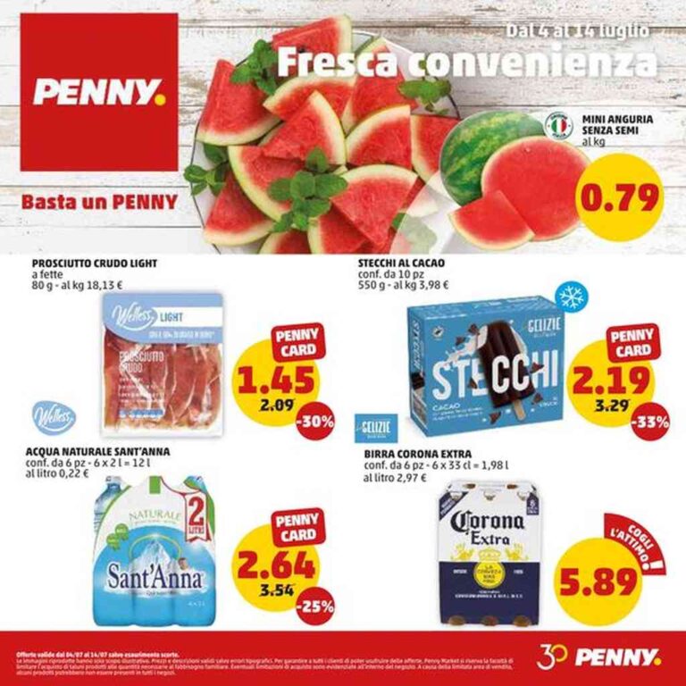 Volantino Penny dal 4 al 14 luglio 2024