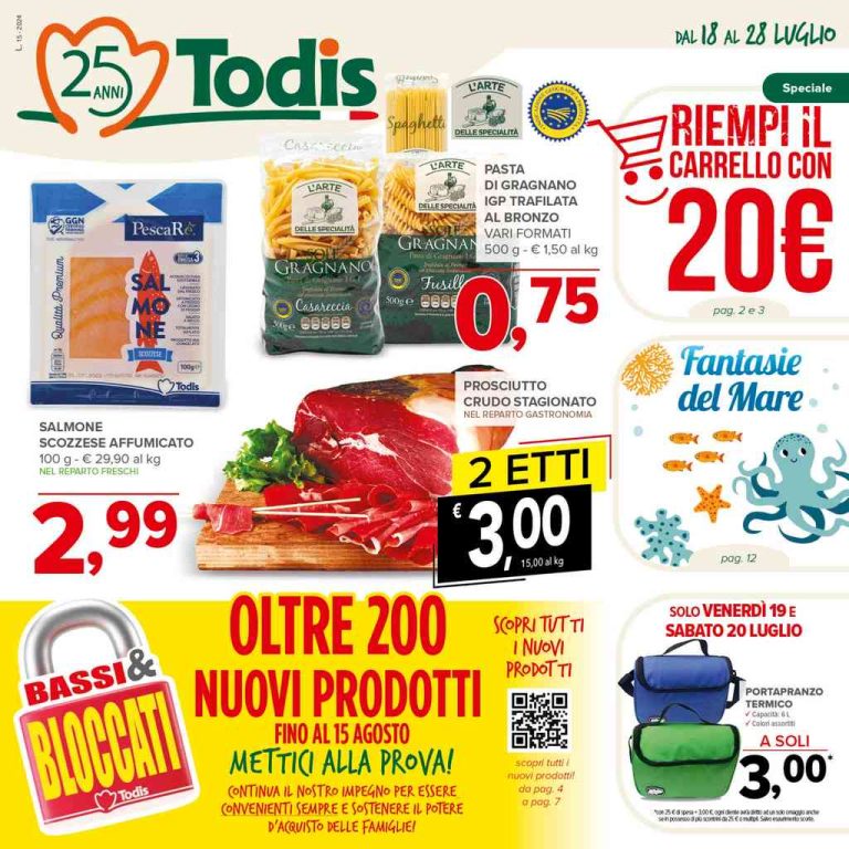 Volantino Todis dal 18 al 28 luglio 2024