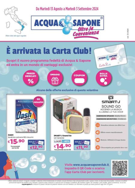 Volantino Acqua e Sapone Calabria dal 13 agosto al 3 settembre 2024