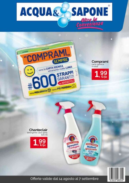 Volantino Acqua e Sapone Emilia Romagna Veneto Friuli Trentino dal 14 agosto al 7 settembre 2024