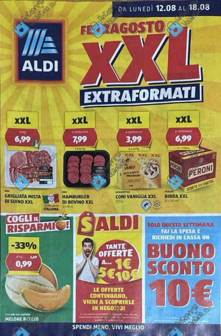 Volantino Aldi dal 12 al 18 agosto 2024