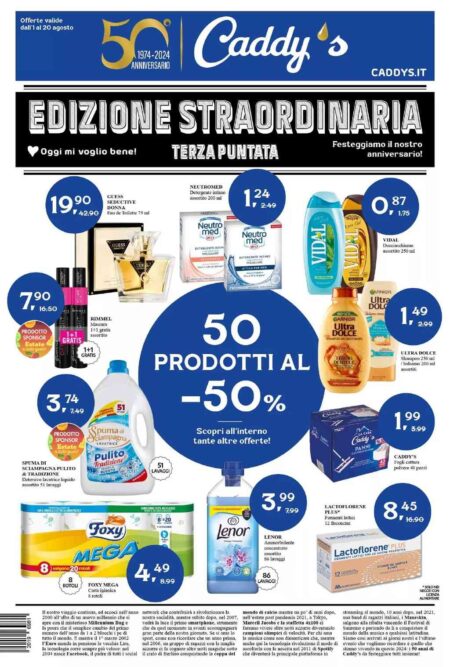 Volantino Caddy's dal 1 al 20 agosto 2024