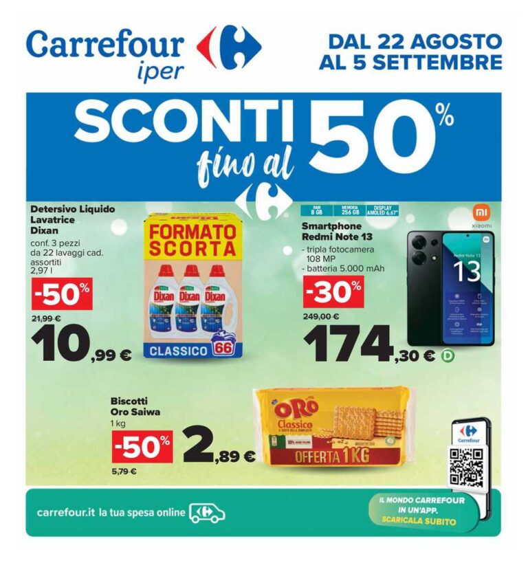 Volantino Carrefour Iper dal 22 agosto al 5 settembre 2024