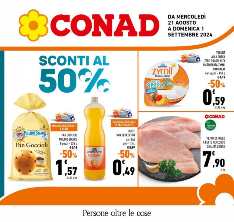 Volantino Conad Campania dal 21 agosto al 1 settembre 2024