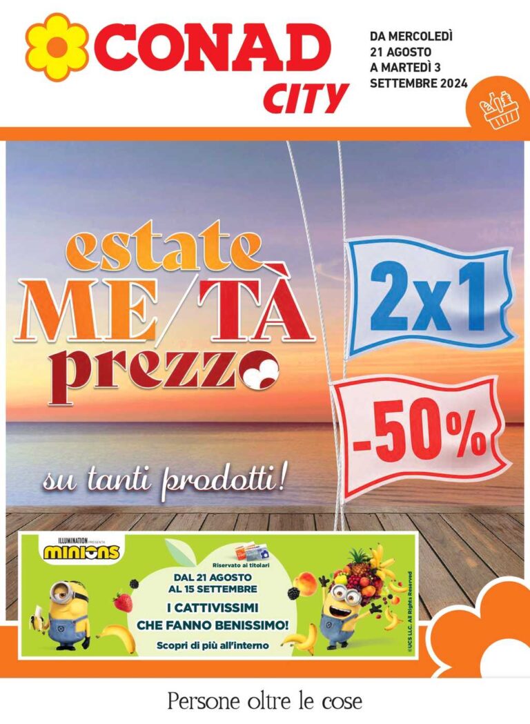 Volantino Conad City Lombardia dal 21 agosto al 3 settembre 2024