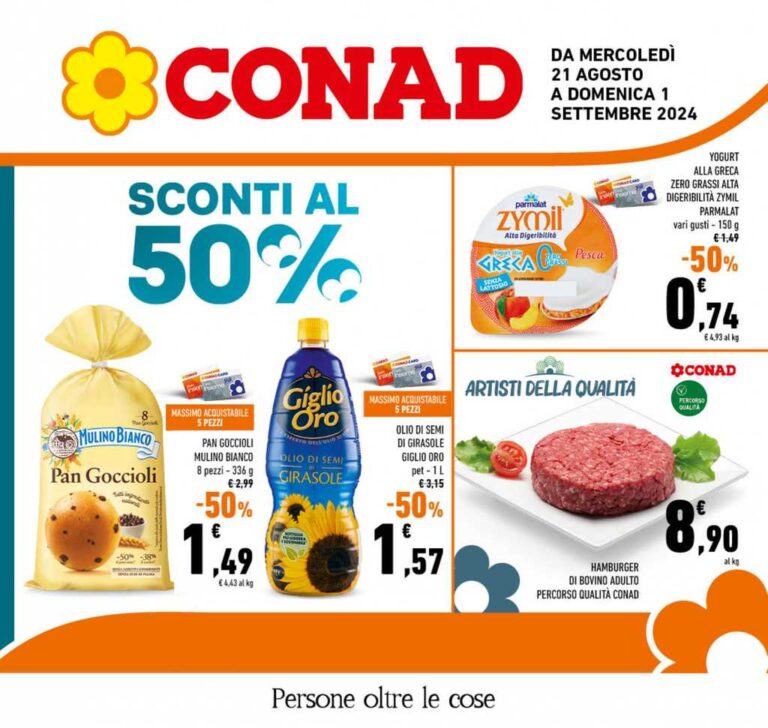 Volantino Conad Lazio dal 21 agosto al 1 settembre 2024