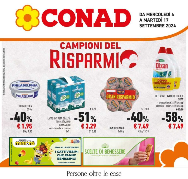 Volantino Conad Lombardia dal 4 al 17 settembre 2024