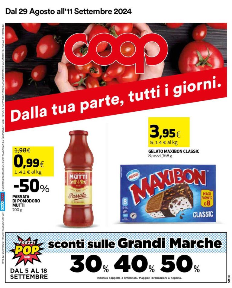 Volantino Coop Alleanza 3.0 dal 29 agosto al 11 settembre 2024