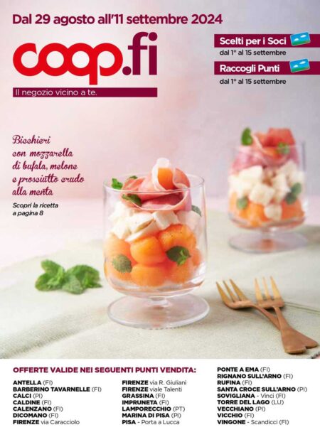 Volantino Coop Firenze dal 29 agosto al 11 settembre 2024