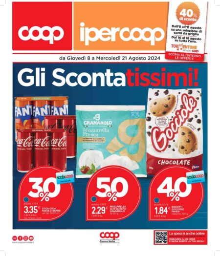 Volantino Coop Ipercoop Centro Italia dal 8 al 21 agosto 2024